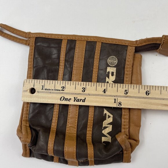 Vintage PAN AM Airlines Amenity Kit Toiletry Travel Bag Zip Brown Leather Pouch - Picture 3 of 8